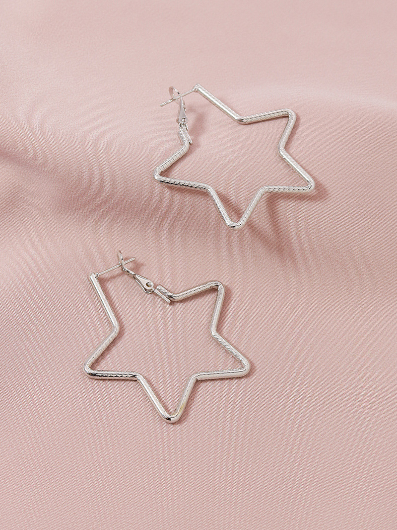 New Fashion Metal Five-pointed Star Hot-selling Alloy Earrings For Women display picture 8