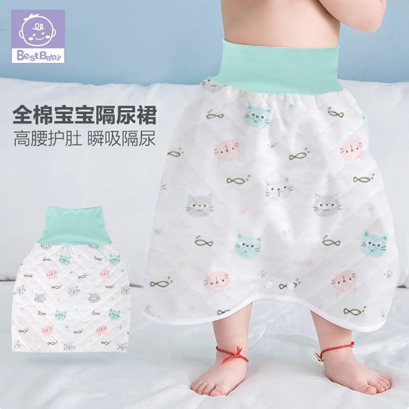 厂家直销纯棉防水可洗隔尿裙新款通用吸水尿垫卡通印花婴儿隔尿垫