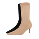 2666-1 the European and American wind fine with high heels for women's shoes show thin suede elastic point show thin thin short boots winter boots