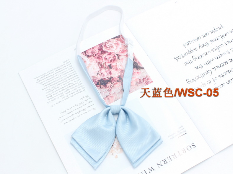 Directo de fábrica de color sólido de doble capa de sarga pajarita uniforme escolar de las niñas a juego arco coreano casual JK pajarita collar flor