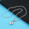 Universal retro necklace, short chain for key bag , Korean style, silver 925 sample, simple and elegant design