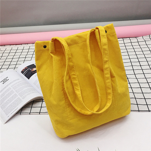 Women's Corduroy Bag  New Model Women's Korean Style Single Shoulder Bag Literary Retro College Style Handbag Large Quantity Discount