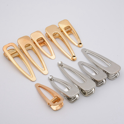 ins风金色镂空水滴鸭嘴夹 韩版简约优质加厚边夹 DIY手工饰品配件|ms