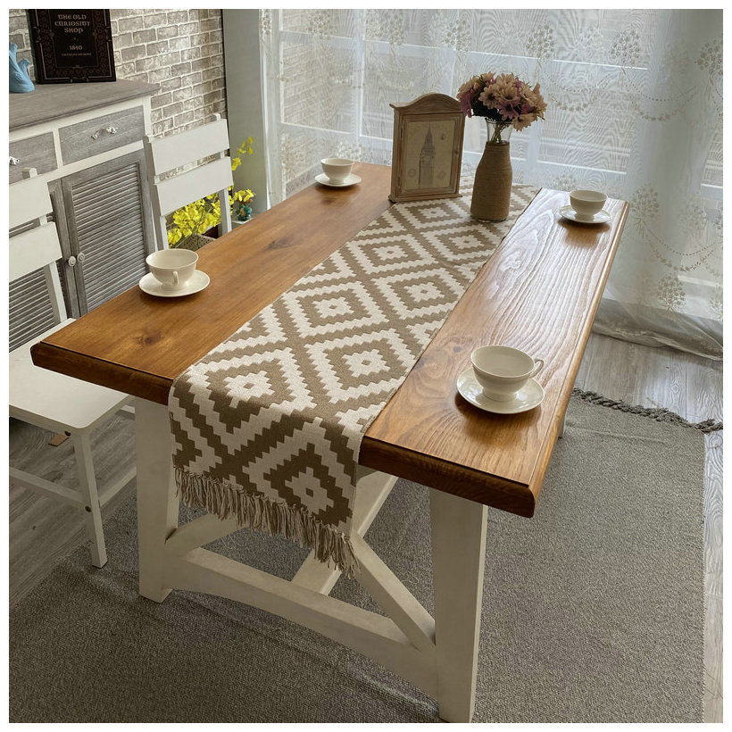 Manufacturers Wholesale Chinese Pattern Household Tassel Table Flag Dining Table Tablecloth Cotton And Linen Thickened Zen Tea Table Table Flag
