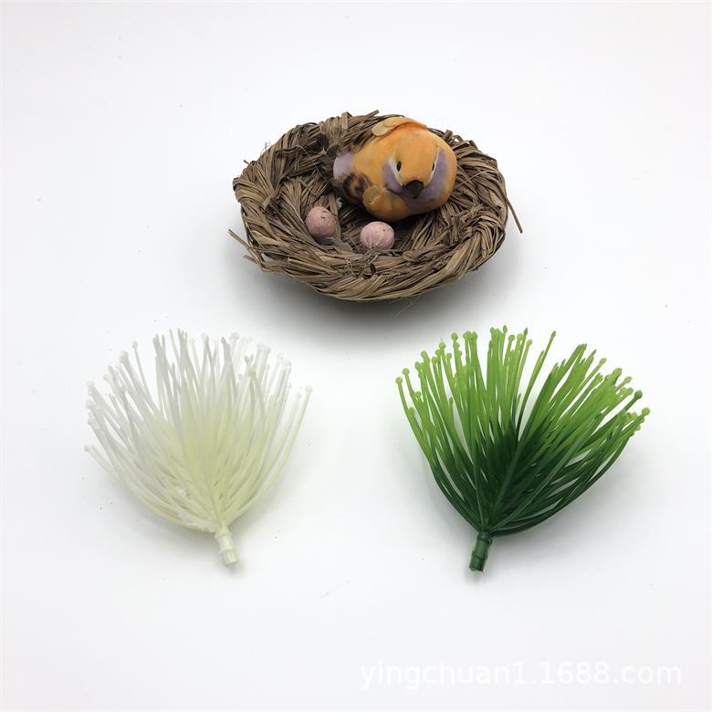 7CM仿真松针草 仿真树餐饮摆盘假山水族盆景盆栽塑料水草配件