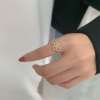 Small design fashionable one size ring, light luxury style, on index finger