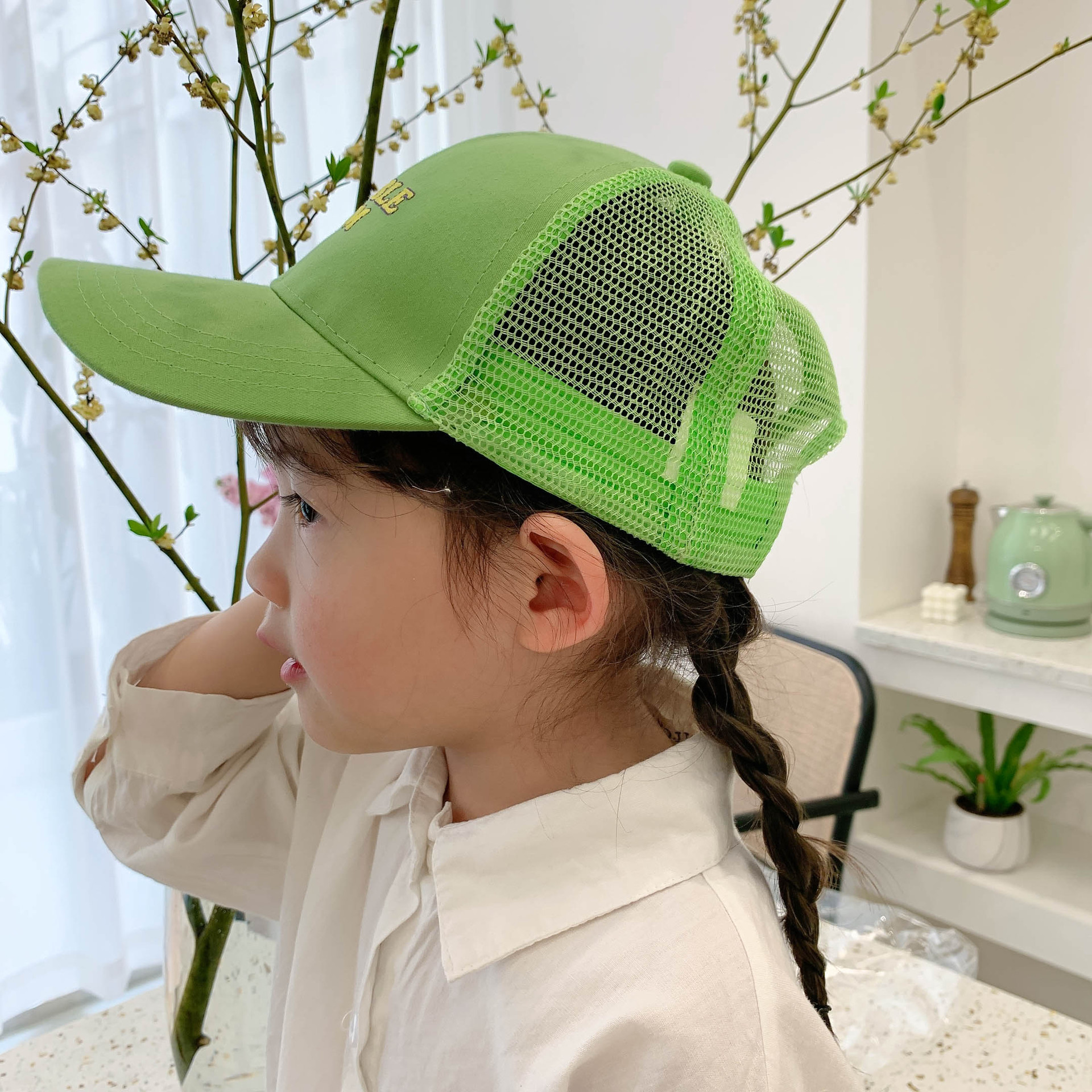 letter printing mesh children s cap NSCM41304