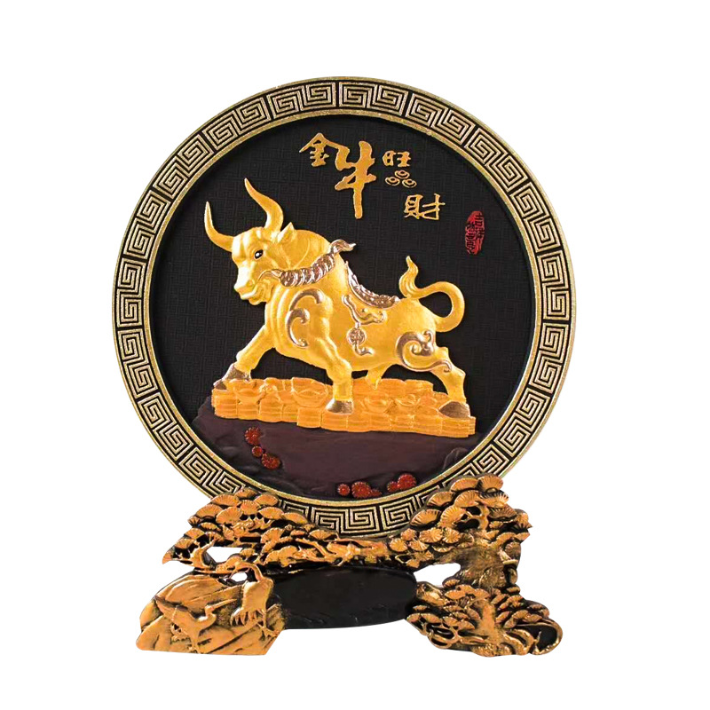 Niu Year Gift Fair Gift Carbon Sculpture Ornament Home Decoration Home Renovation Jinyang Moving Gift Business Gift Bank Gift