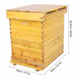 朗式双层十框杉木蜂箱 蜂巢框隔王板 养蜂套装 蜂具跨境批发