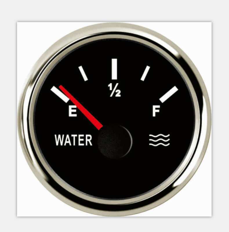 工程车水箱有气压水位表52mm船用圆形指针式水量提示表一件代发
