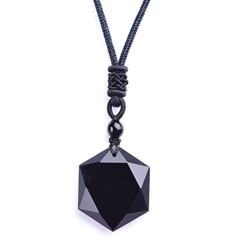Fashion Hexagram Obsidian Unisex Pendant Necklace 1 Piece display picture 4