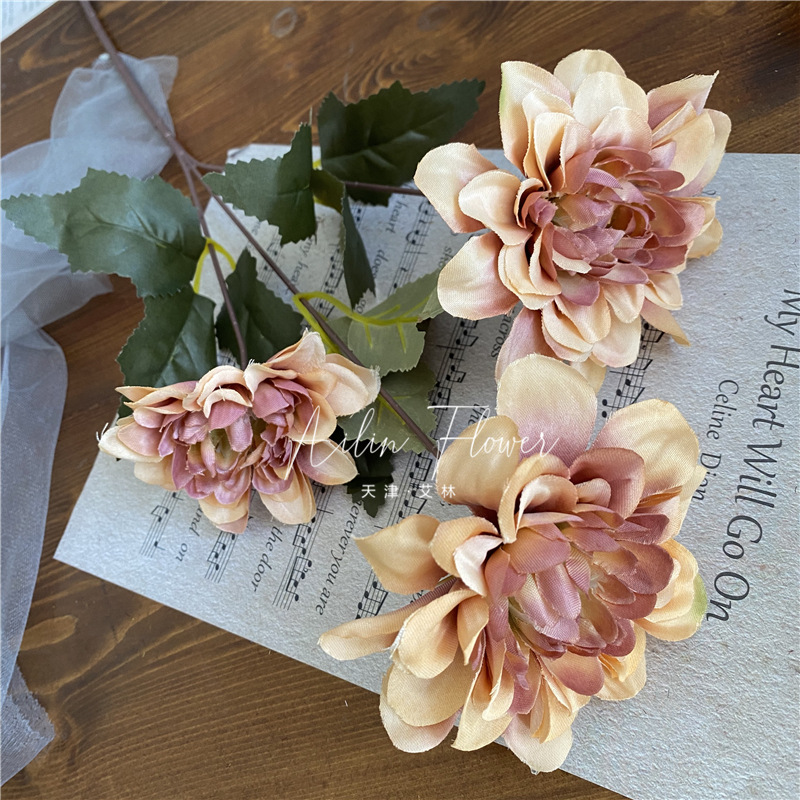3 autumn colorful flowers