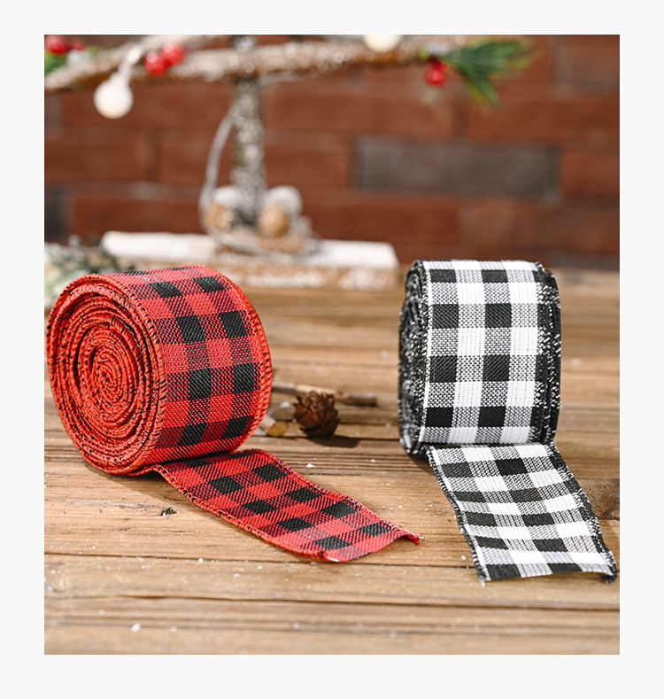 Lattice Ribbon Red And Black Black And White Tie Tree Decoration Wholesale display picture 11