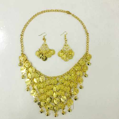 New Indian dance clothing accessories stage performance jewelry belly dance necklace earrings nose chain eyebrow pendant headdress