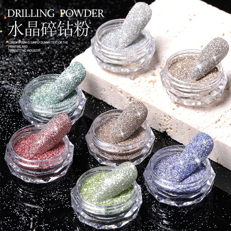 Uñas de cristal diamante polvo micro diamante joyería de uñas de oro pequeño diamante flash cristal mezclado diamante micro diamante