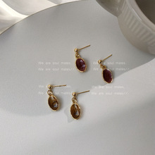 亮眸925银针镀真金品质手工滴釉韩国代购同款小豌豆耳环女春夏款