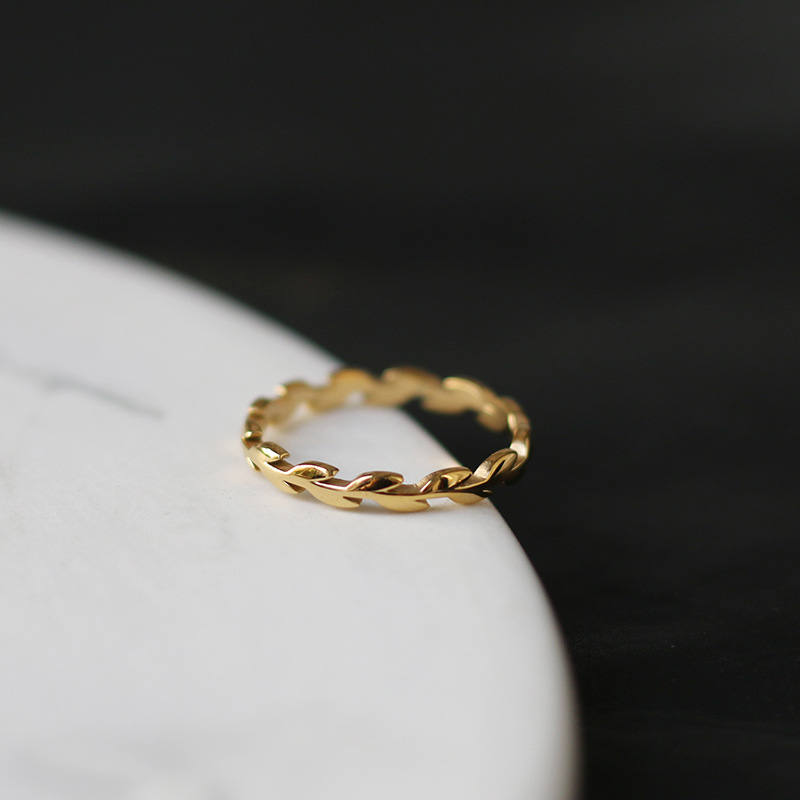 18K Gold Plating Color PVD Coated Real Gold Plated 18K Gold Grain 304 Stainless Steel Fashion Waterproof Non Tarnish