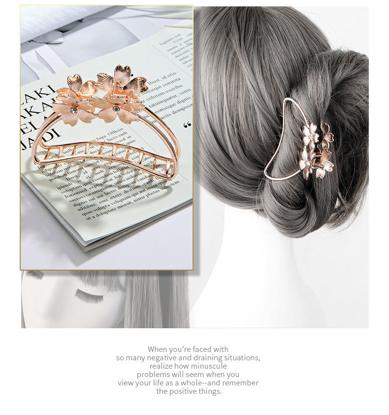 37g Weight Headwear Classification Birthday Occasion Alloy Material Women'S Gender Fashion Style Geometric Shell Flower Big Catch Metal Hair Clip 6
