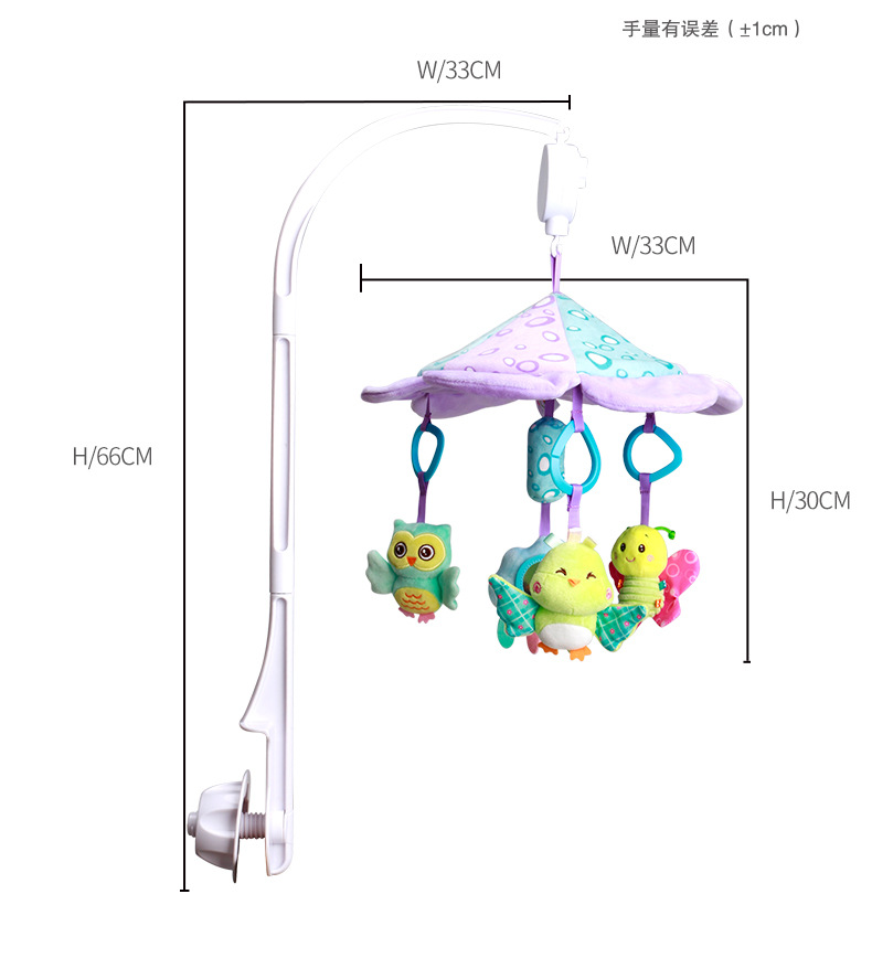 新款新生婴儿床铃 婴幼儿玩具0-3岁床头音乐旋转摇铃安抚哄娃神器详情2