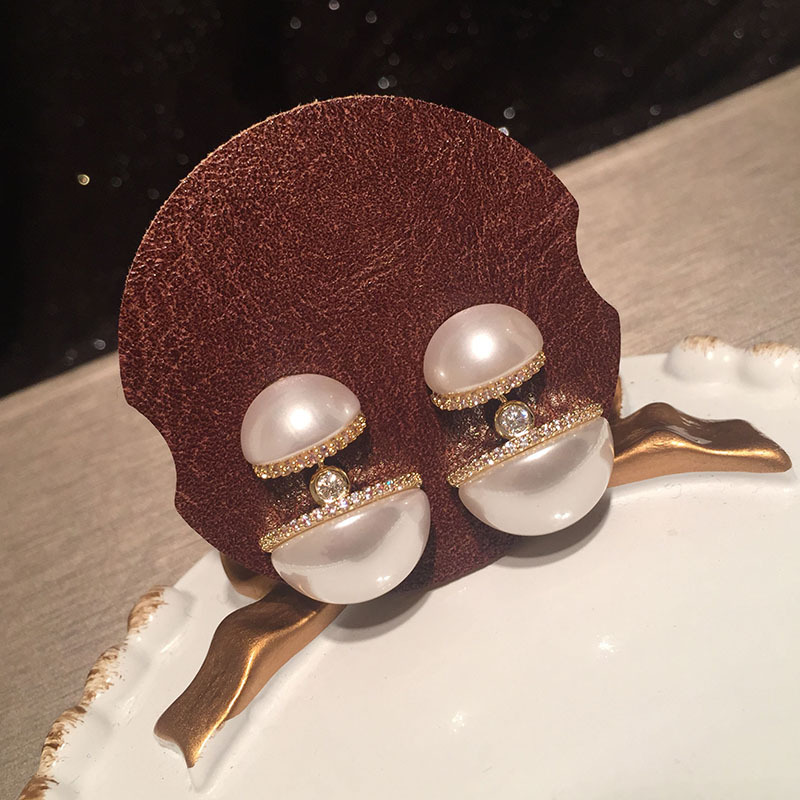 New Copper Pearl Earrings display picture 5