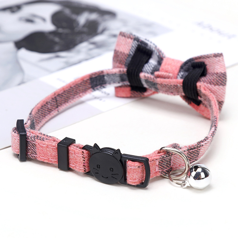 25g Weight Pet Collar Type Of Pet Supplies 1 Piece Quantity Daily Occasion Cloth, Cotton Material Lattice, Cat, Knot, Butterfly, Bow Knot, Bell Pattern All Seasons Season Simple Style Style 1 Piece All Seasons Simple Style Cloth Cotton Lattice Cat Knot Pet Collar 2