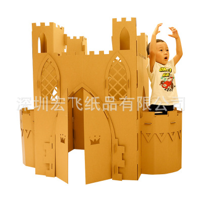Cardboard Tent indoor diy kindergarten children manual Game house Corrugated paper Castle Toys House carton