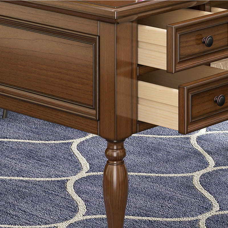 美式电脑学习桌组合办公桌家庭白蜡木卧室家具梳妆桌化妆台家用