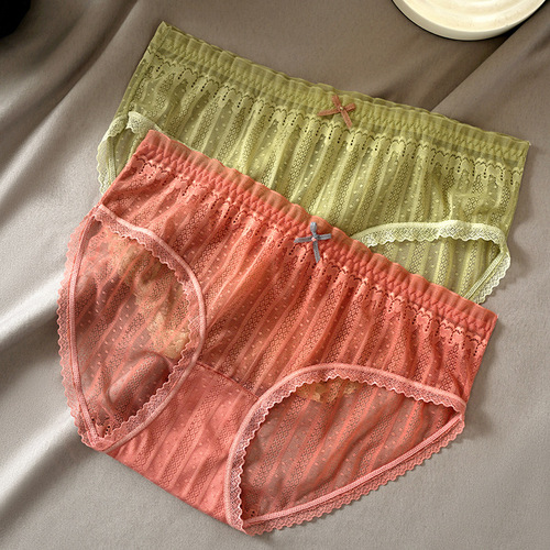 New sweet lace girl underwear high elastic mid-waist comfortable sexy seamless underwear women's non-sense close-fitting briefs