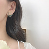 Resin, brand round earrings, flowered, South Korea, handmade, silver 925 sample