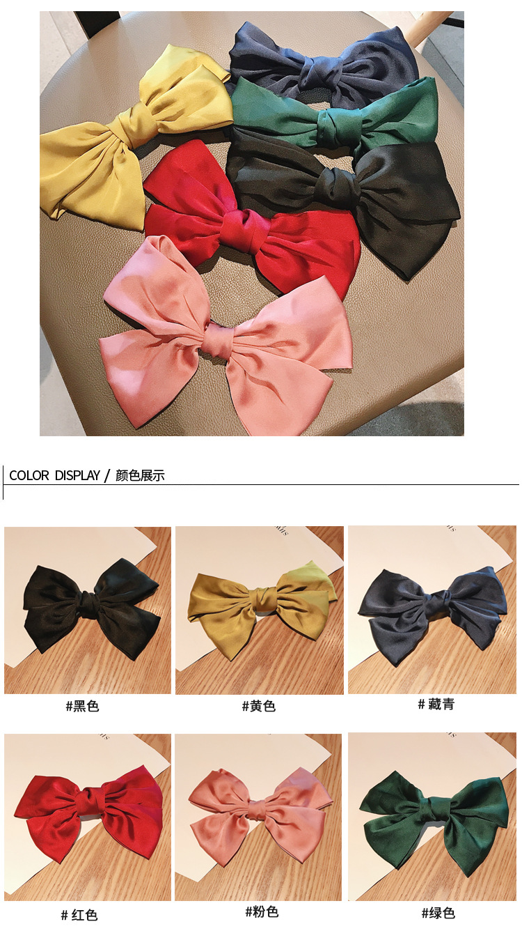 Korea Large Bow Hairpin Spring Clip Hair Accessories Clip Hairpin Headdress Girl Hair Rope Wholesale display picture 1