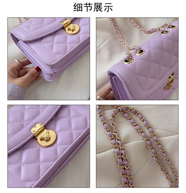 Summer Handbags New Fashion Rhombus Chain Messenger Bag Single Shoulder Square Bag Wholesale display picture 18