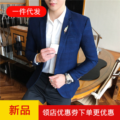 2017春秋新款休闲西服男韩版修身西装外套男单西装潮微商厂家批发|ru