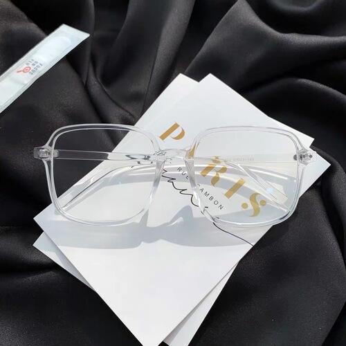 Radiation-proof glasses for female ins students Korean version black transparent non-prescription round face trendy internet celebrity can be matched with myopic men
