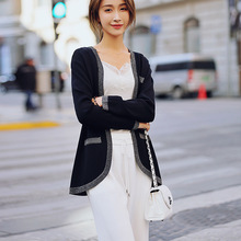2020年春秋新款女装韩版短款冰丝开衫外套亮丝针织薄款外套针织衫