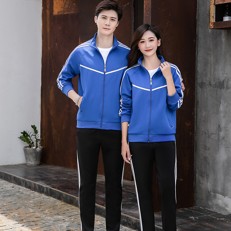 스포츠 세트 남자 봄과 가을 긴 소매 커플 운동복 세트 중학생을위한 여자 고등학교 교복 초등학교 교복 맞춤화