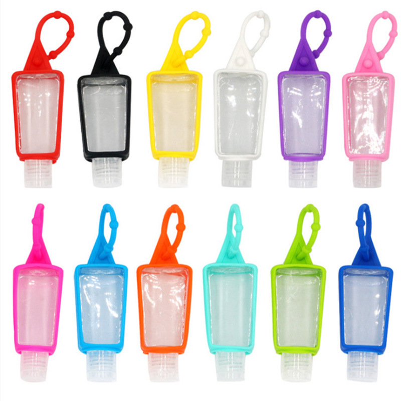 源头厂家免洗洗手液瓶硅胶套消毒安全环保纯色多色梯形|ms