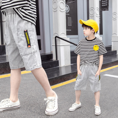 儿童裤子2020五分牛仔裤夏季中小童纯棉短裤韩版男童裤子一件代发