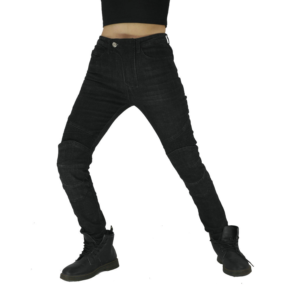 LOONG BIKER motocicleta jeans retro slim Mujer motocicleta pantalones Harley estilo montar a prueba de caídas