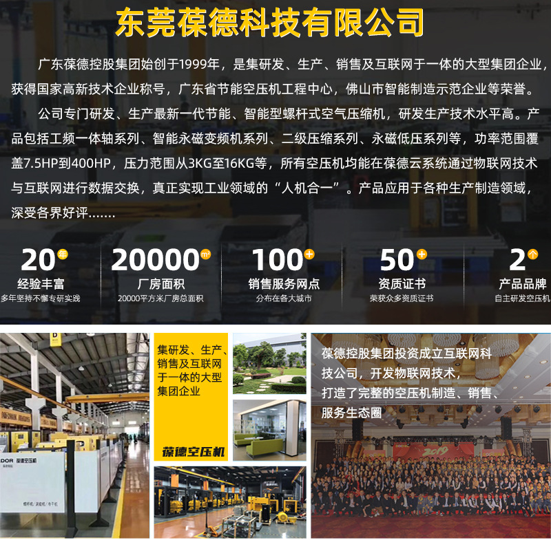 Baode Factory Screw Air Compressor 37Kw Industrial Silent Air Pump Permanent Magnet Variable Frequency Air Compressor Energy-Saving High Pressure