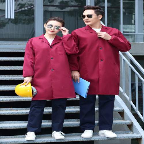 Men's and women's long blue coat work clothes long-sleeved handling work dust-proof labor protection clothing work clothes wholesale factory coveralls