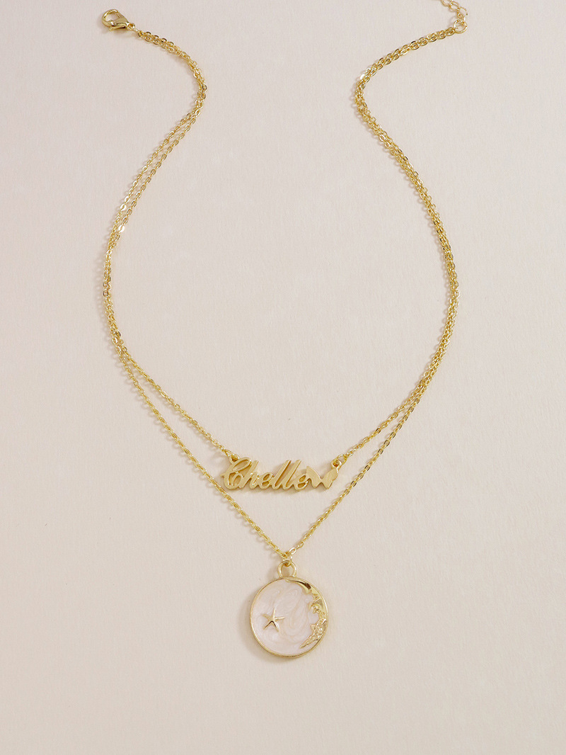 Fashion Double-layer Letter Planet Pendant Women's Necklace Wholesale display picture 4