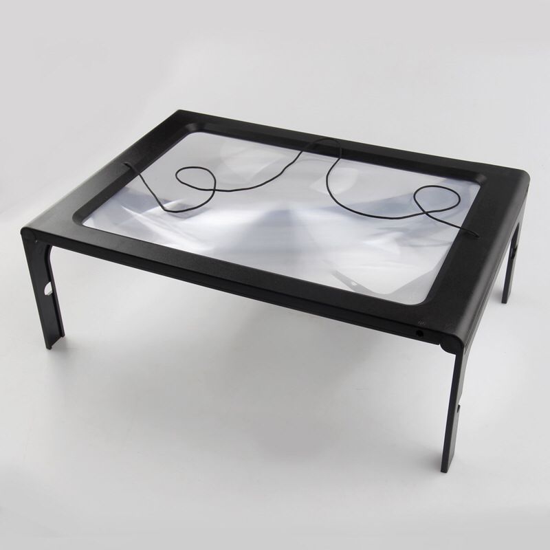 升级版桌面带12个LED灯七号电池USB外接电源台式便捷阅读放大镜