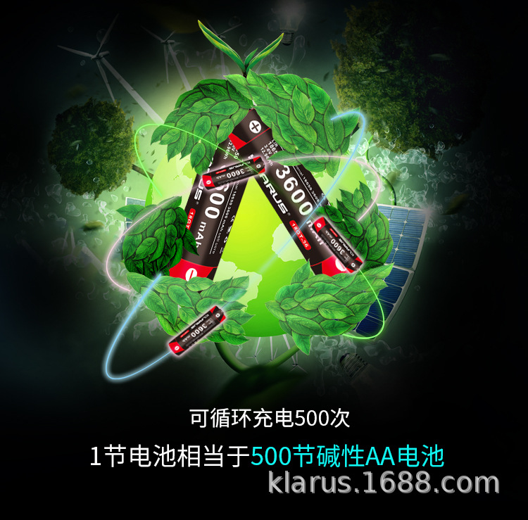 KLARUS凯瑞兹高性能18650锂电池充电电池特斯拉同款电芯3600毫安