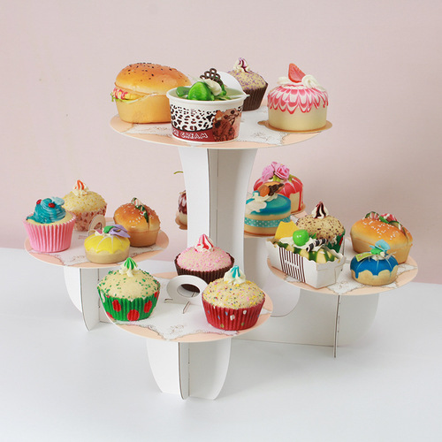 New simple European style lace five-plate hot stamping cake stand birthday party decoration supplies paper snack dessert stand