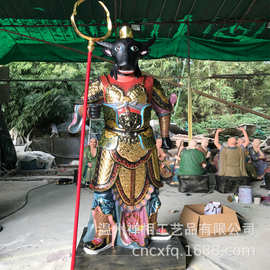 泥塑牛头马面神像 彩绘文武判官护士神像图片
