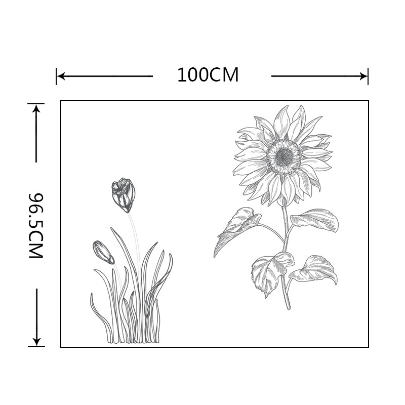 Nouveaux Stickers Muraux De Tournesol Croquis Simples Créatifs display picture 2