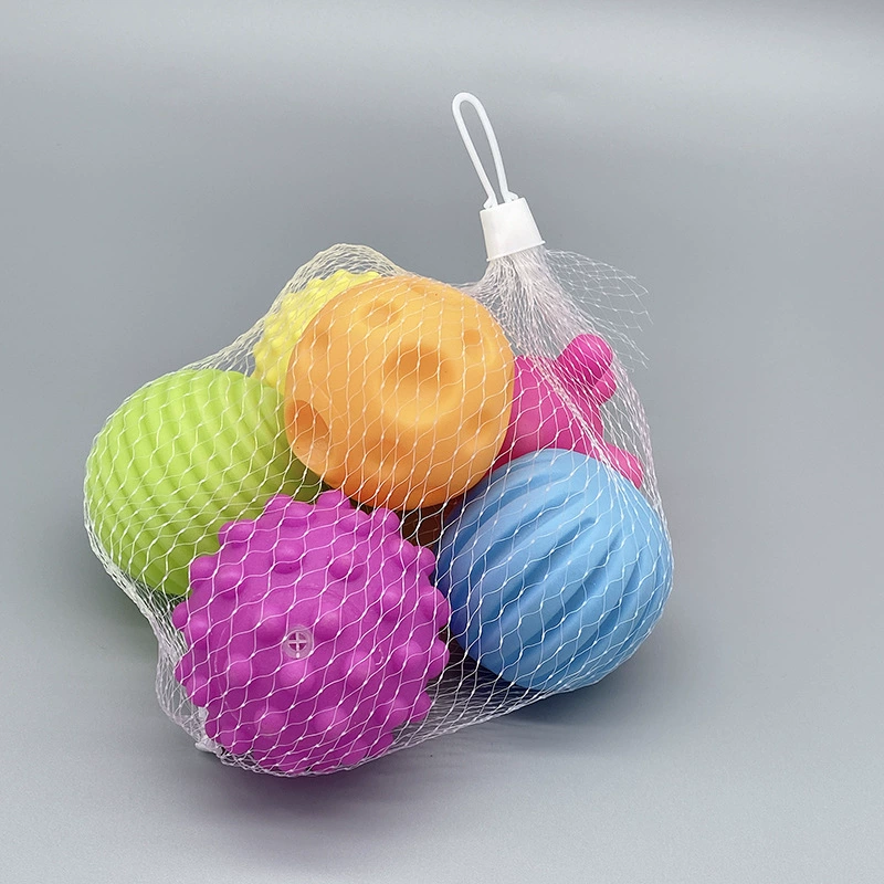 Sensory Soft Rubber Baby Massage Balls, Teether & Grasping Toy, Assorted Textures (single or 6‑pc)