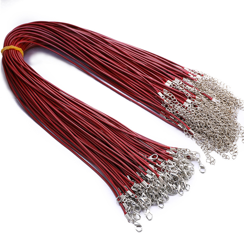 220g Weight Rope Jewelry Making Type 45+5cm Jewelry Making Size DIY Jewelry Accessories Classification 100 PCS/Package Quantity Wax rope Material Solid Color Pattern Plating Design Retro Style 100 PCS/Package 45+5cm Wax Rope Solid Color Rope 8