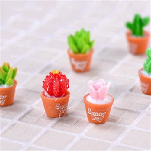 Miniature Cactus Simulation Succulent Combination Small Pot Plant DIY Resin Accessories Terrarium Decorations Ornament Wholesale