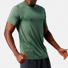 20秋季新款歐美跨境短袖純色戶外上衣t恤籃球男士瑜伽運動健身服